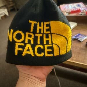 The North Face Kids Black and Yellow Beanie